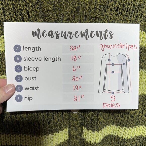 Pôles Maison Montagut Knit Cardigan Sweater Women’s Size Small Green Striped - Picture 8 of 8